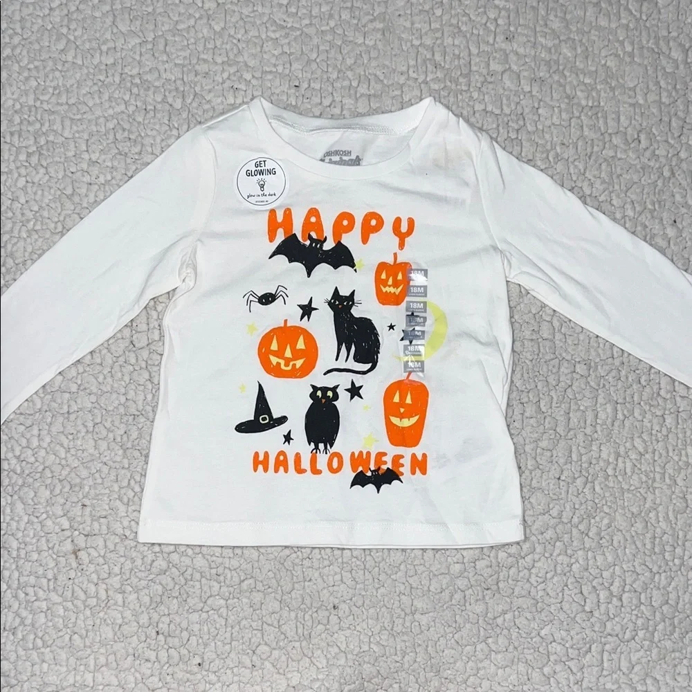 OshKosh B'gosh Halloween Shirt - White with Orange and Black Graphics